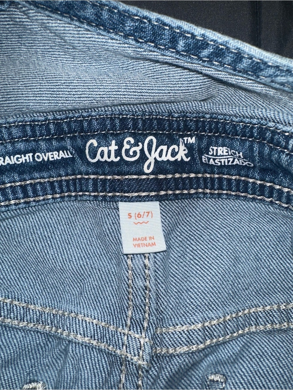 Cat & Jack Light Blue Denim Overalls - Picture 3 of 3